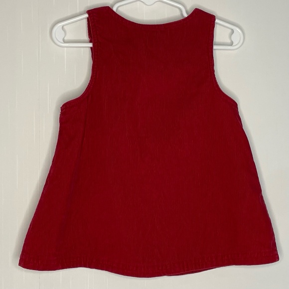 Red Corduroy Floral Embroidery Jumper Dress 18M Cotton - Picture 7 of 11